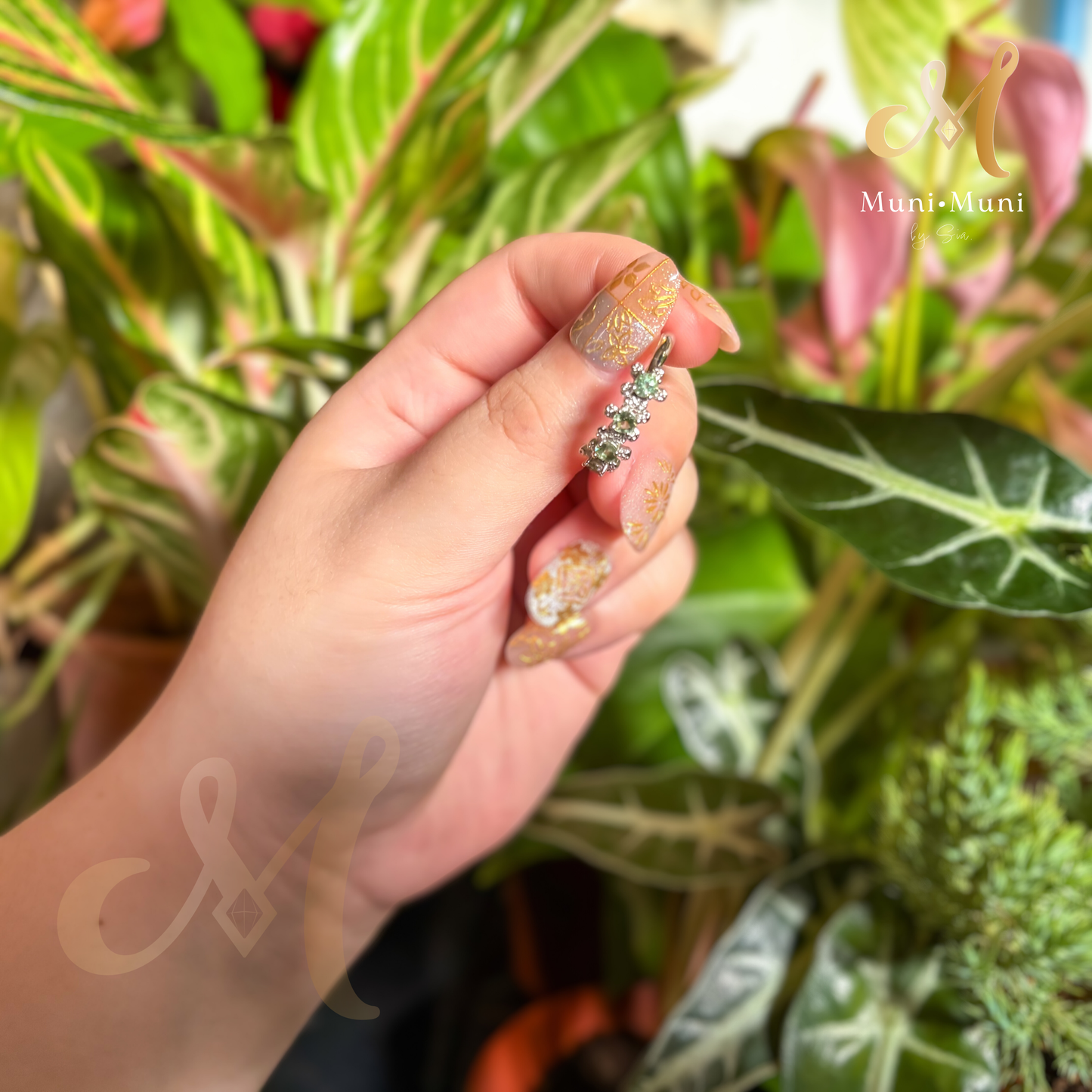 Peridot Half-Infinity in Silver-Plated Ring