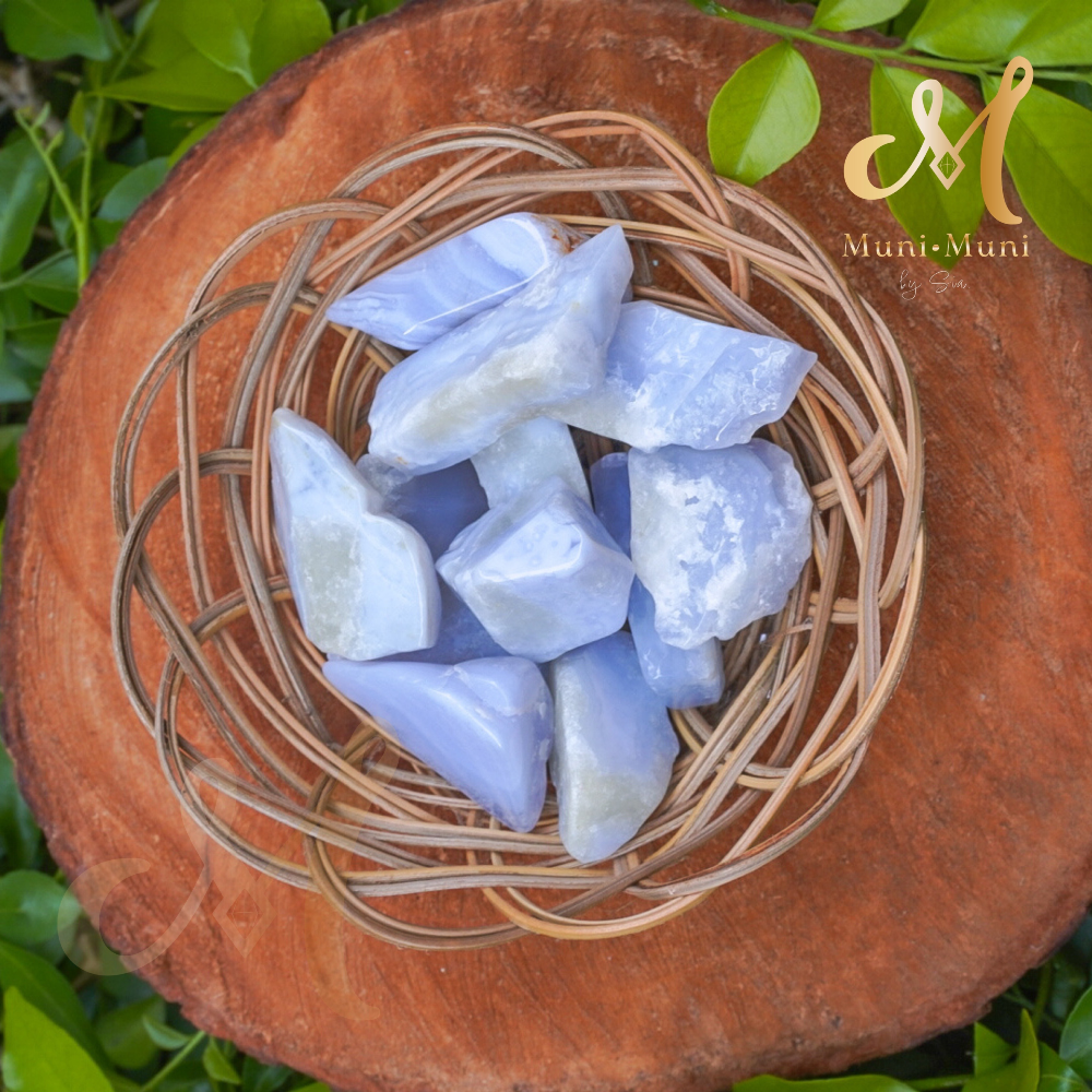 Blue Lace Agate Free Form Tumbled Crystal