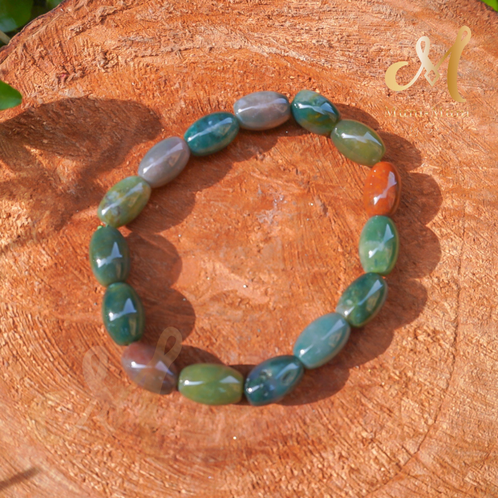 Indian Agate Shiva Style Bracelet