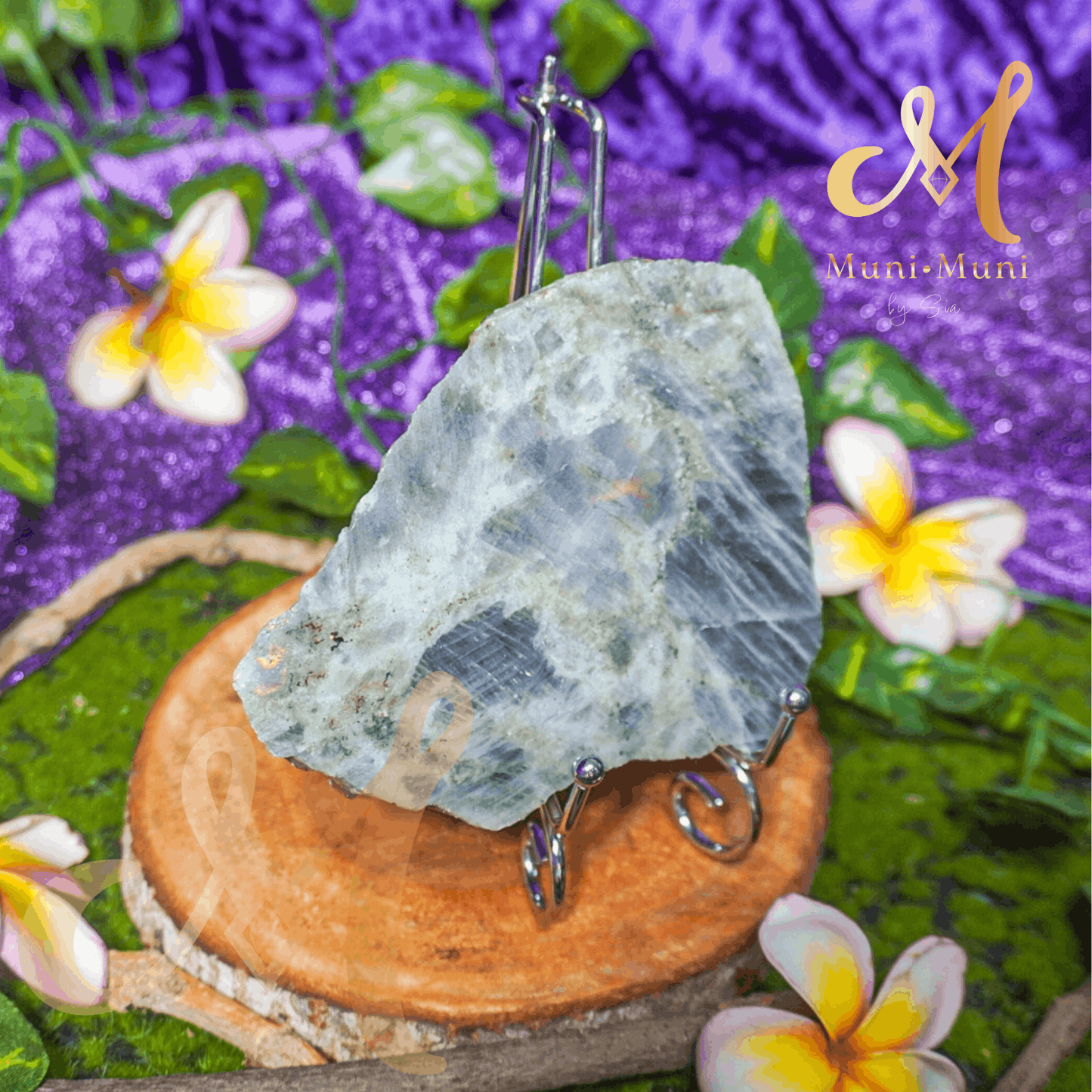 Labradorite Natural Crystal Slab - Medium with Stand