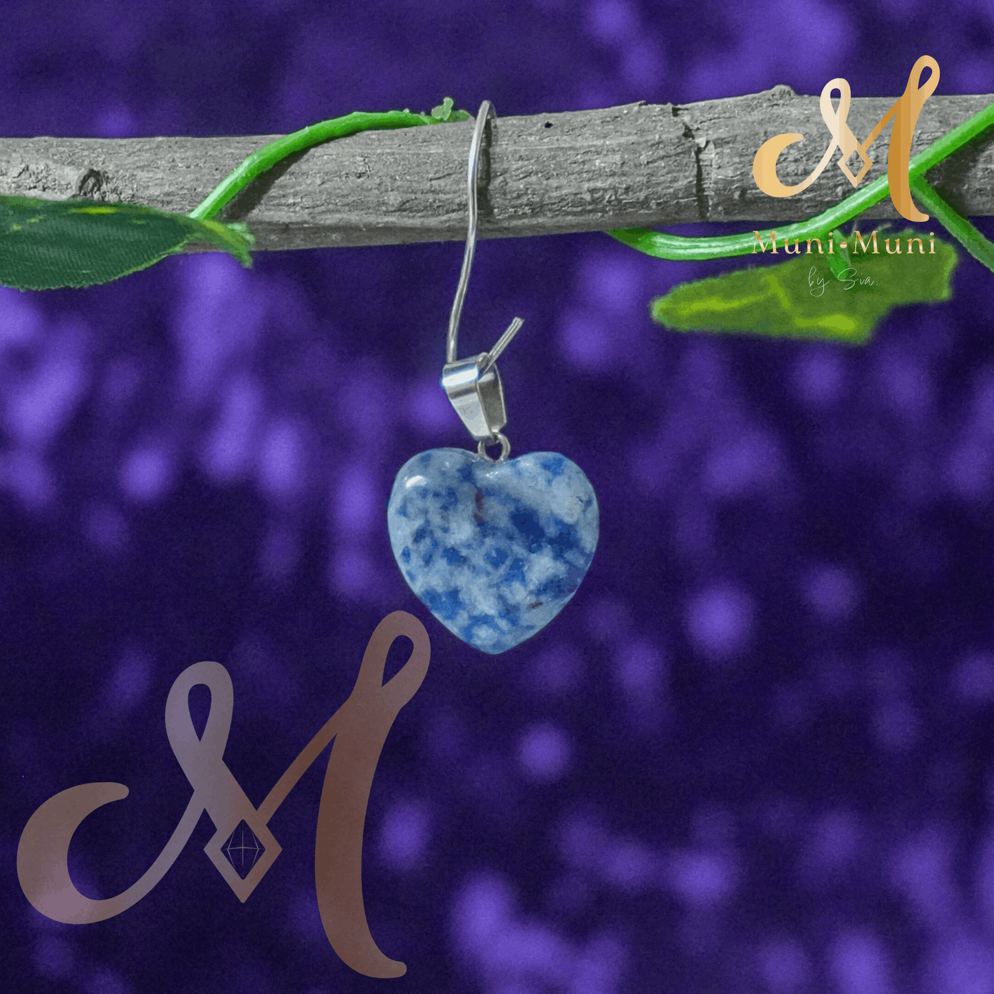 Sodalite Natural Crystal Pendant in S925 Clasp