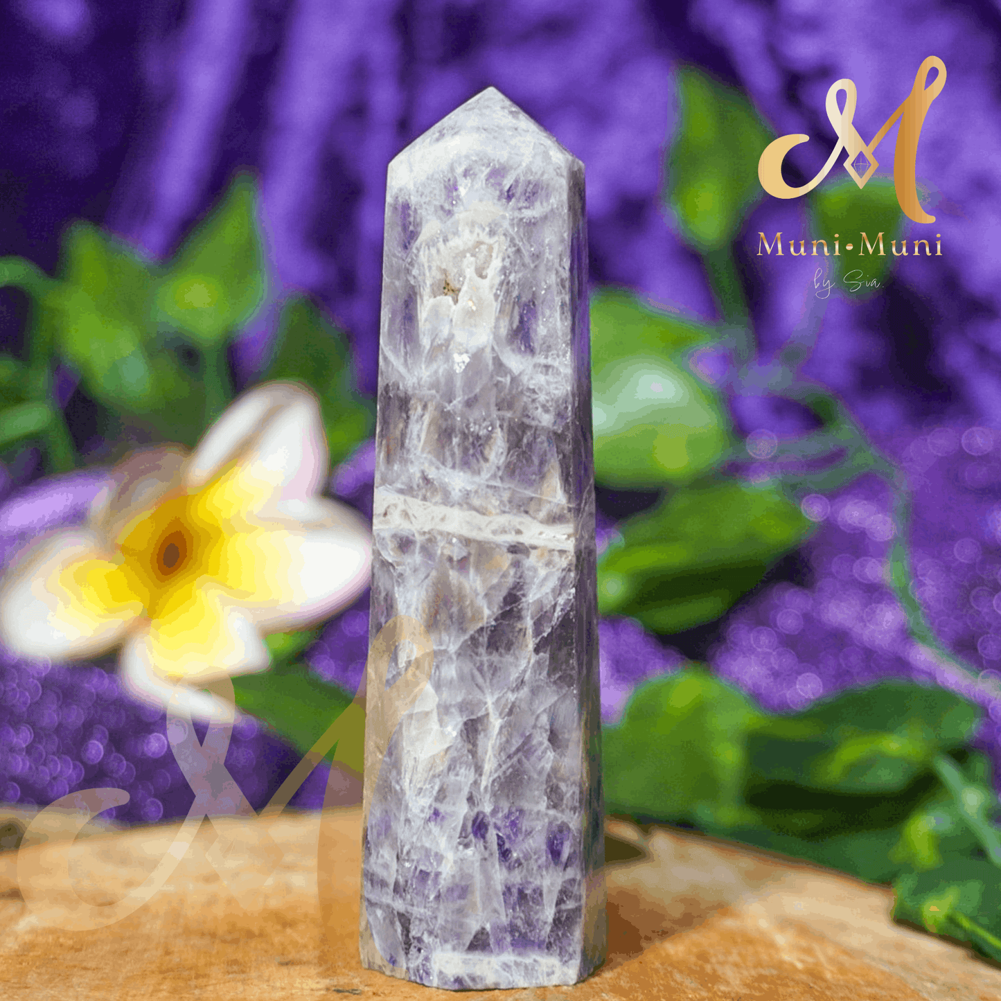 Chevron (Dream) Amethyst Natural Crystal Druzy Tower