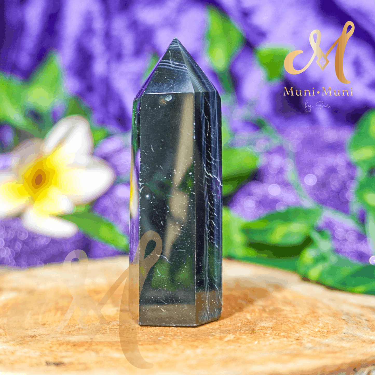 Black Onyx Natural Crystal Tower