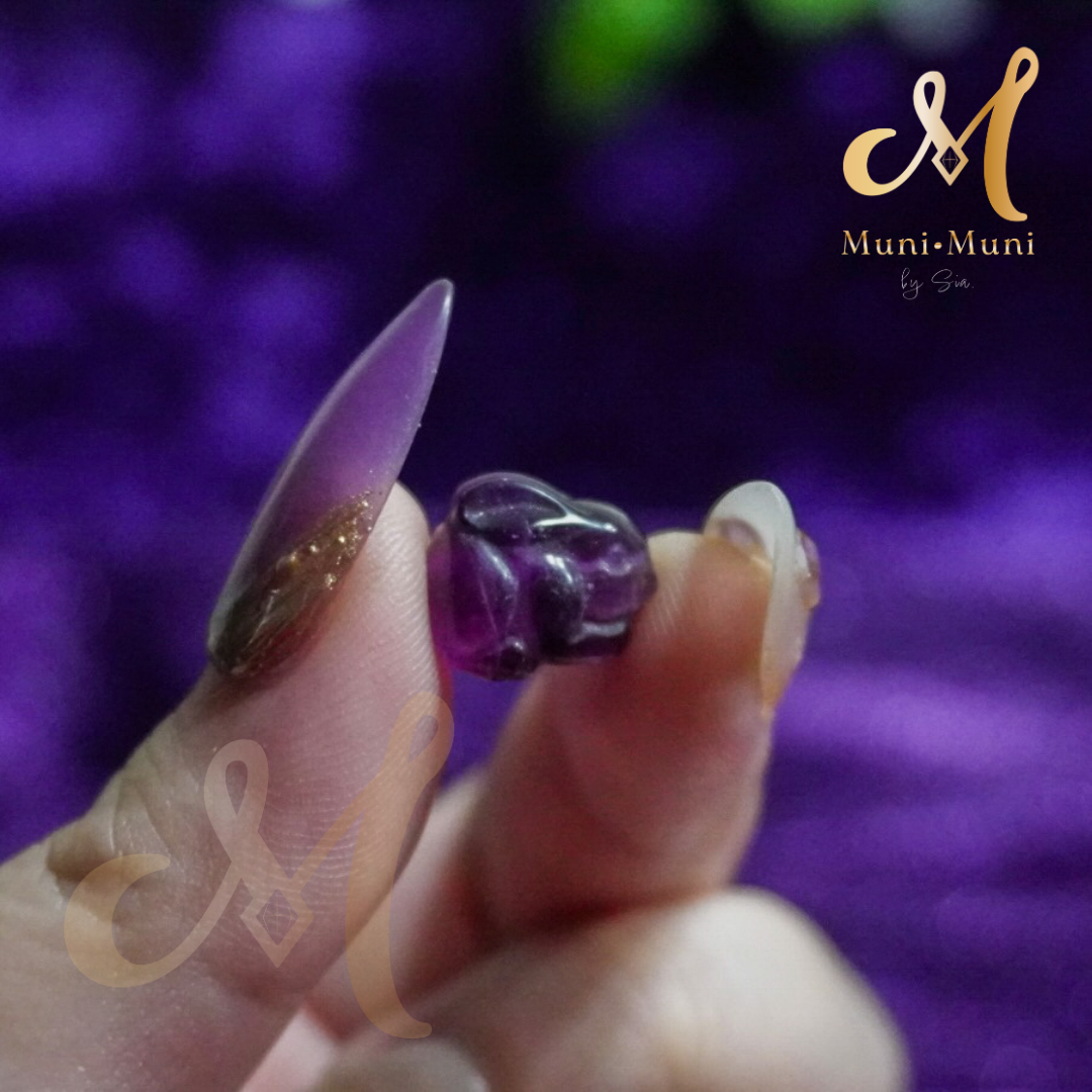 Fluorite Bunny Natural Crystal Bracelet Charm