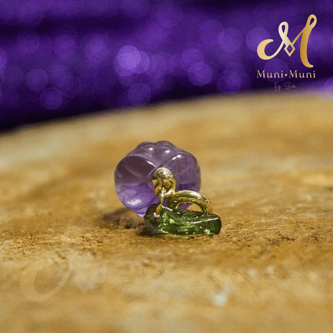 Amethyst Grape Natural Crystal Bracelet Charm