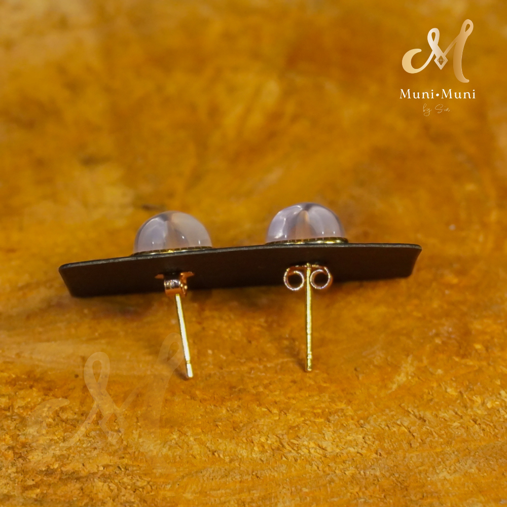 Starlight Rose Quartz Gold Setting Earrings