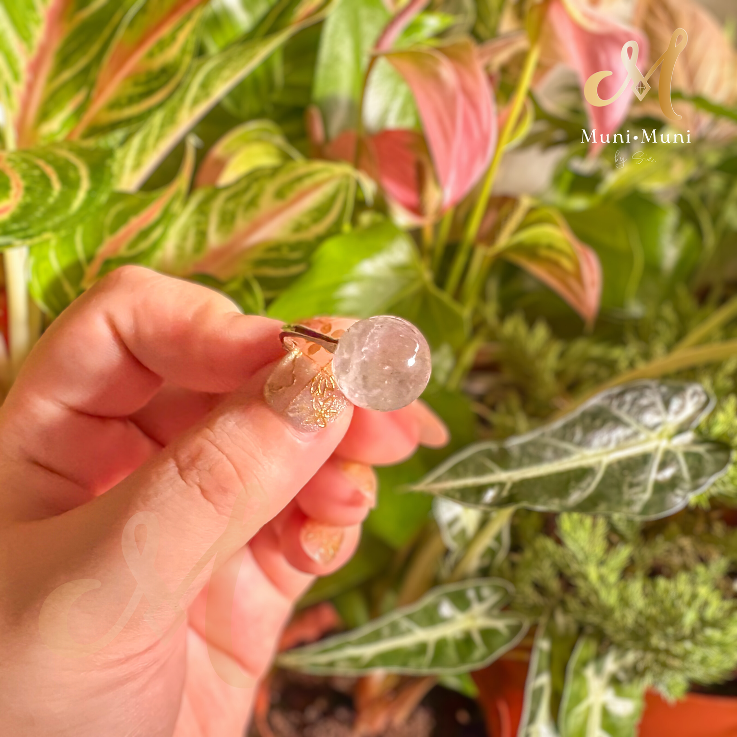 Lavender Amethyst Sphere or Ball Cut in Silver Plated Ring
