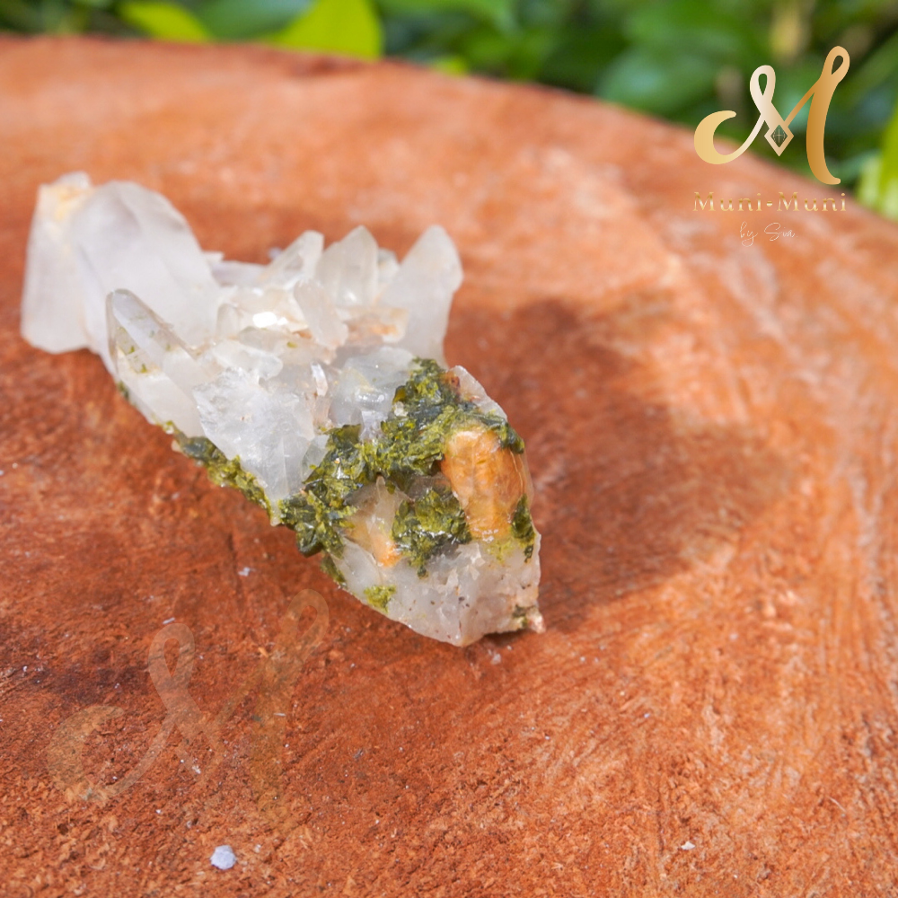 Raw Clear Quartz with Epidote