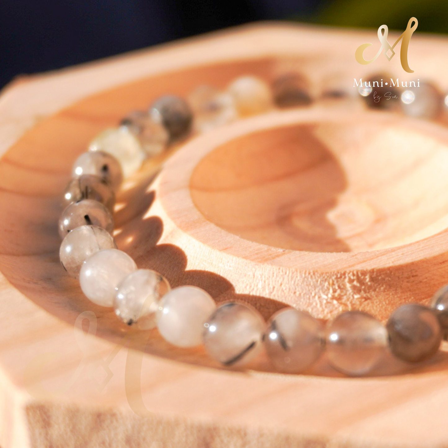 Black Tourmaline in Clear Quartz Bracelet
