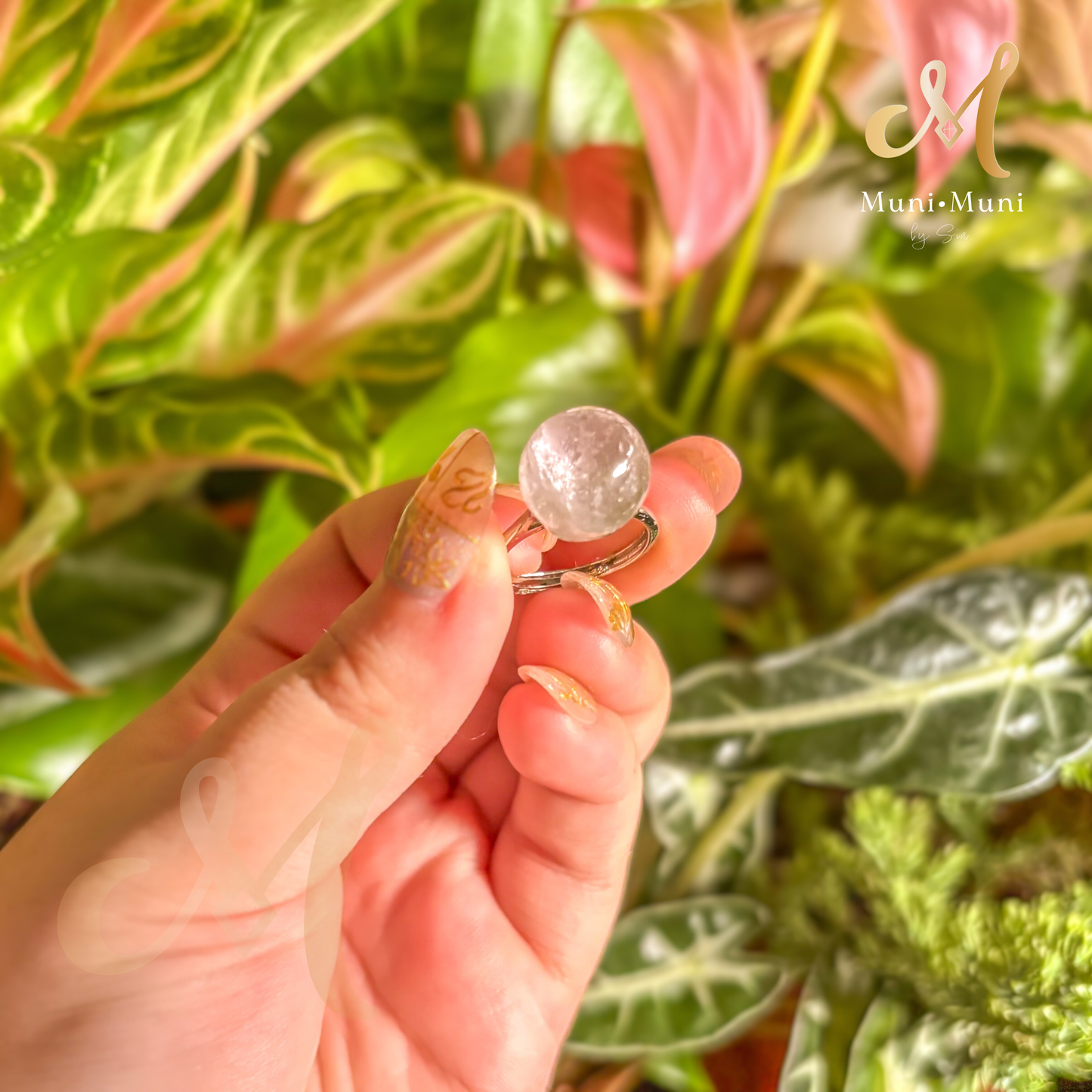 Lavender Amethyst Sphere or Ball Cut in Silver Plated Ring