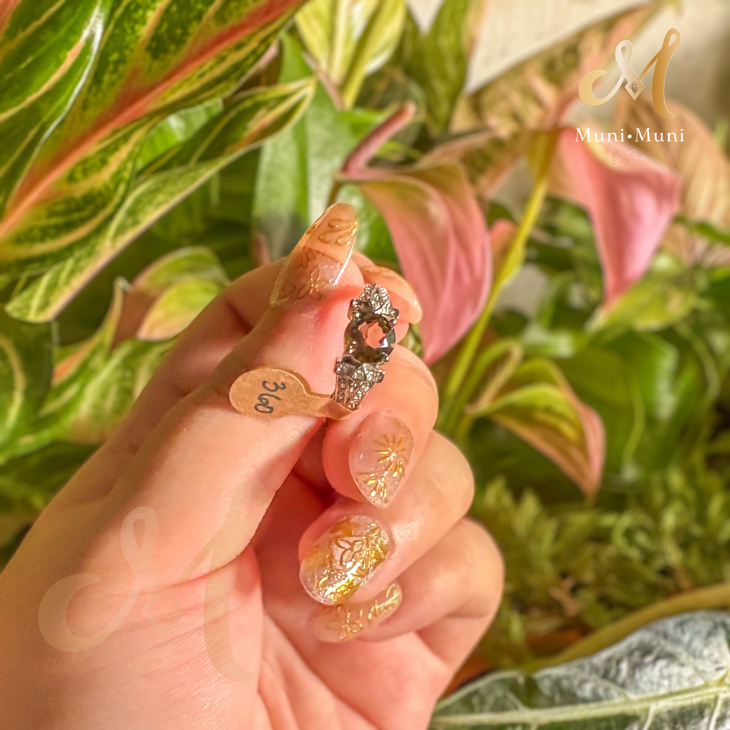 Smoky Quartz Round Cut in Silver Plated Ring