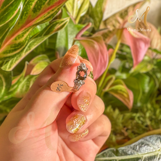 Smoky Quartz Round Cut in Silver Plated Ring