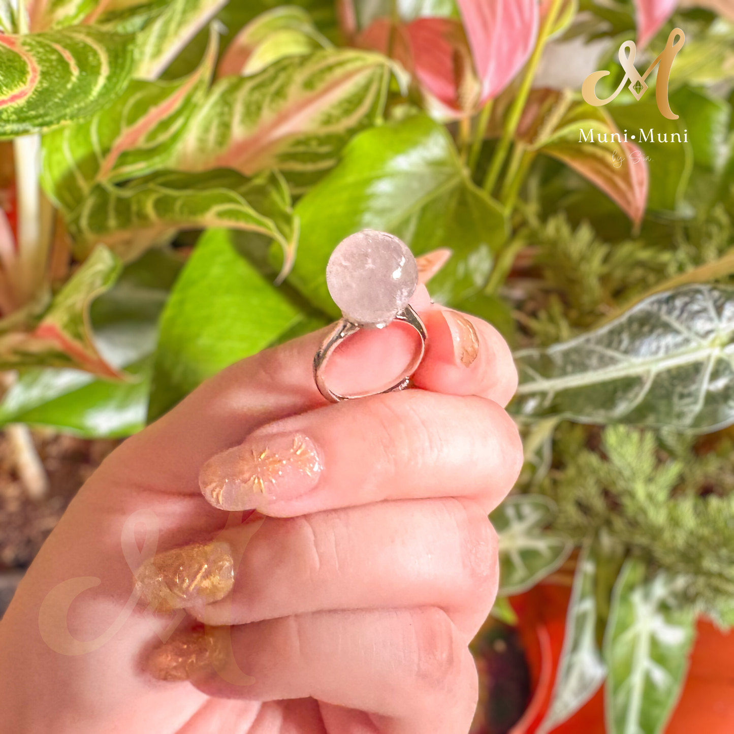 Lavender Amethyst Sphere or Ball Cut in Silver Plated Ring