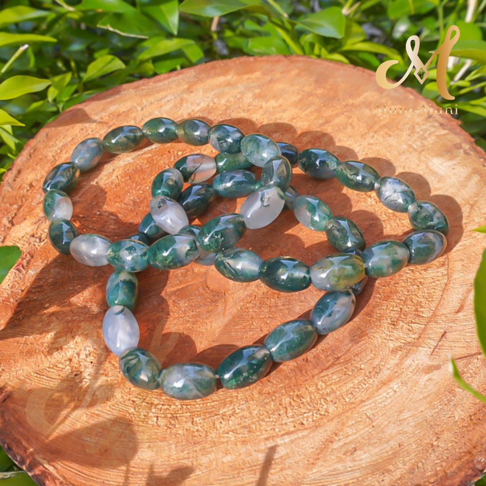 Moss Agate Shiva Style Bracelet