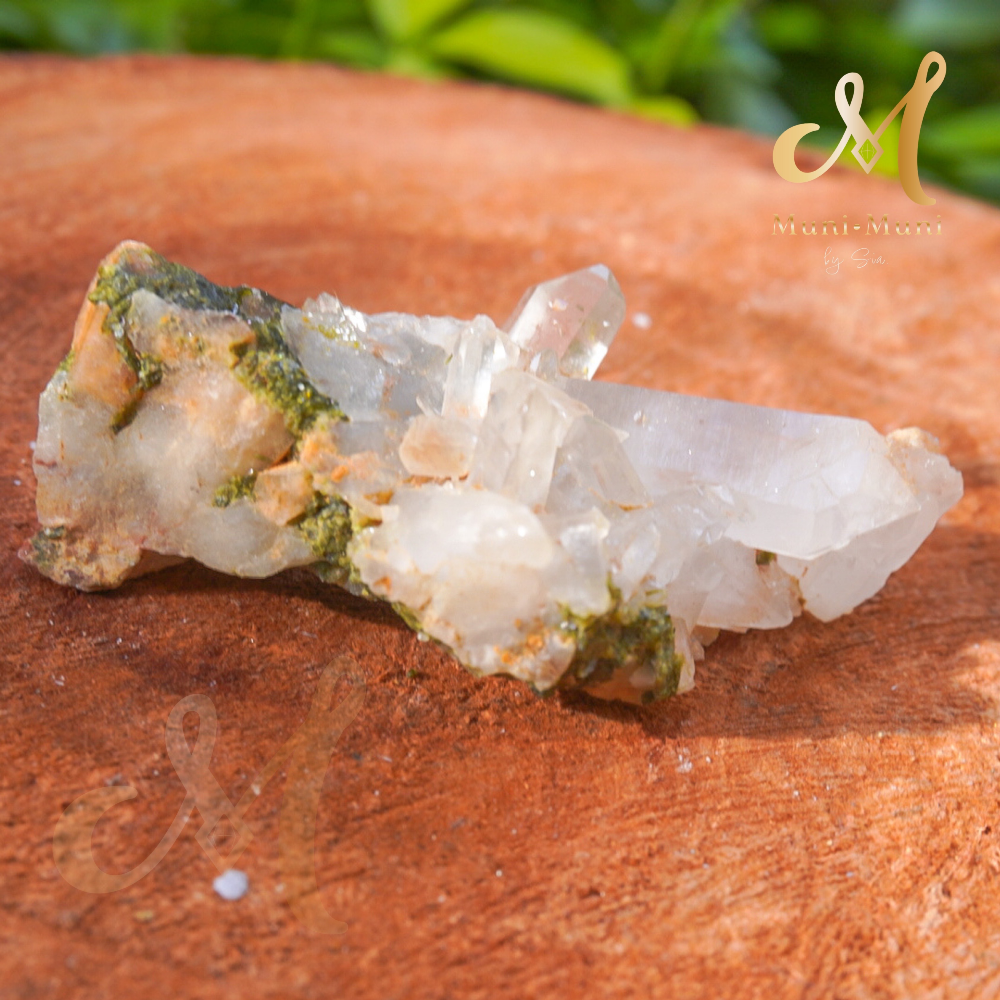 Raw Clear Quartz with Epidote