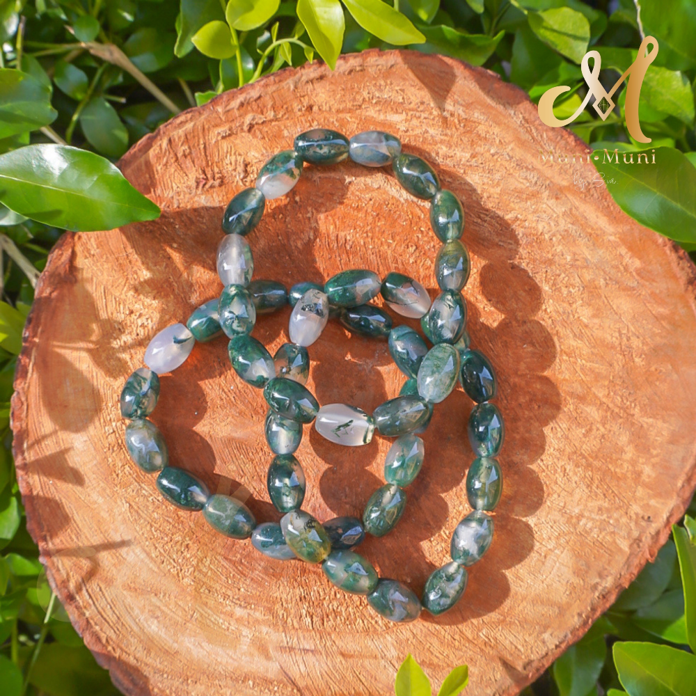 Moss Agate Shiva Style Bracelet