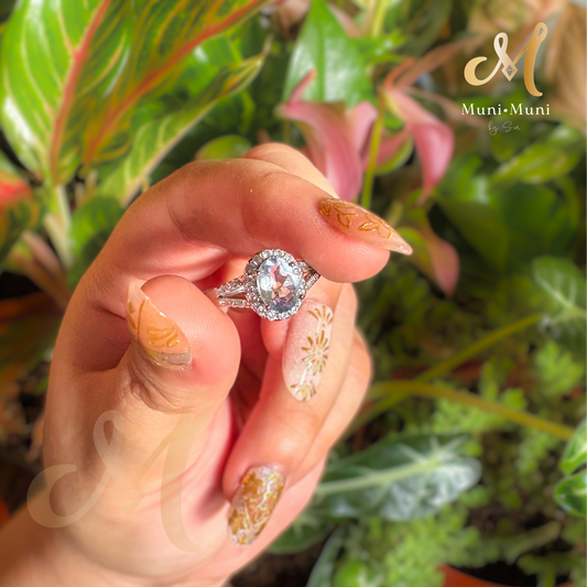 Blue Topaz Oval-Cut in Silver Plated Ring