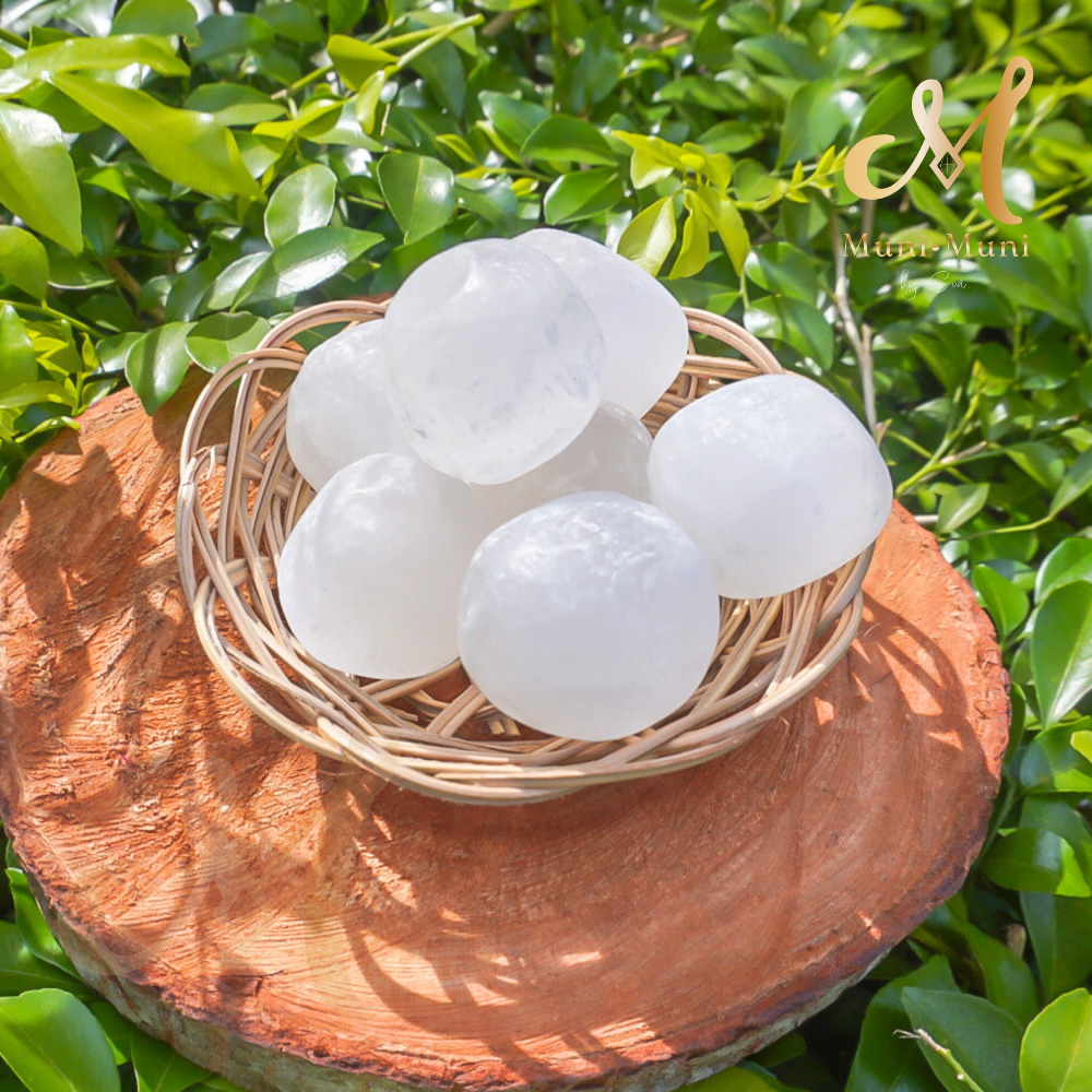 Satin Spar Ball Tumbled Crystal