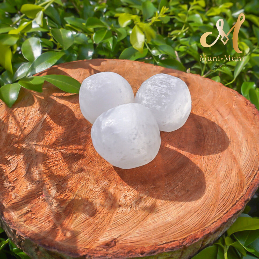 Satin Spar Ball Tumbled Crystal