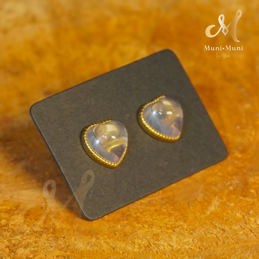 Starlight Rose Quartz Gold Setting Earrings