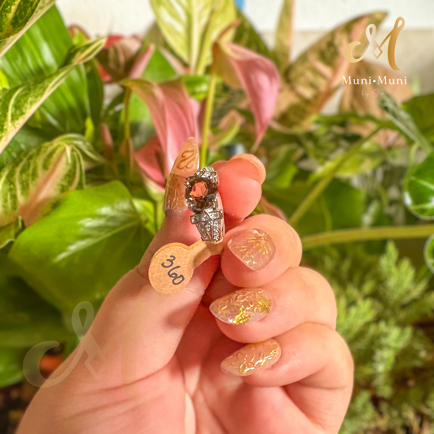Smoky Quartz Round Cut in Silver Plated Ring