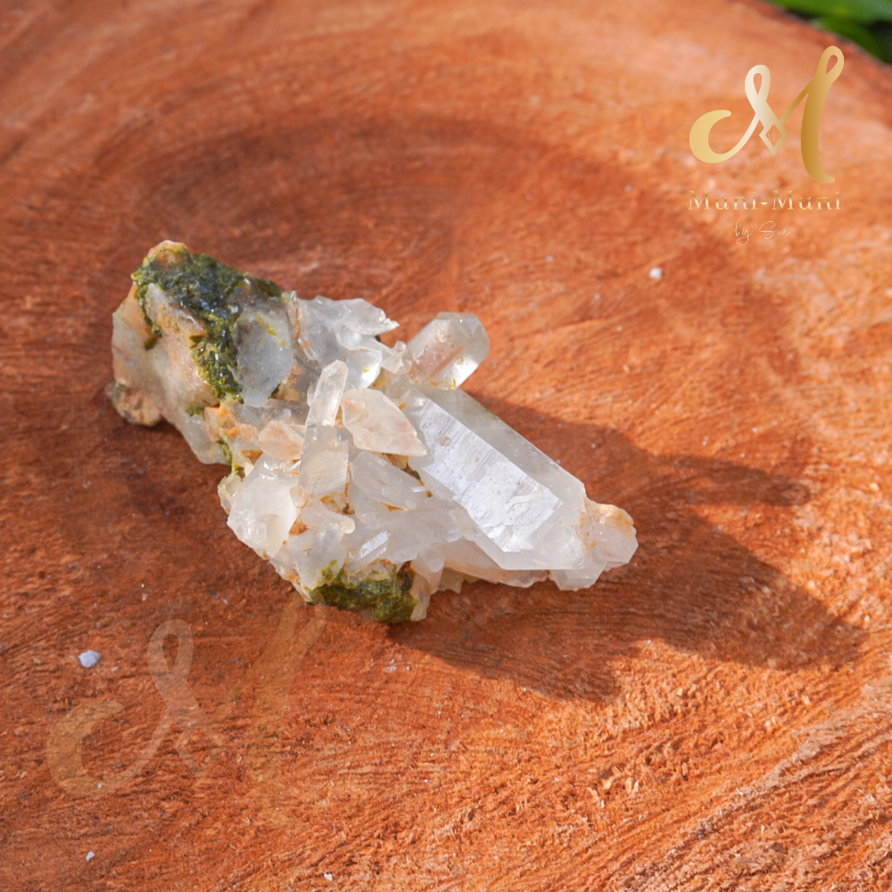 Raw Clear Quartz with Epidote