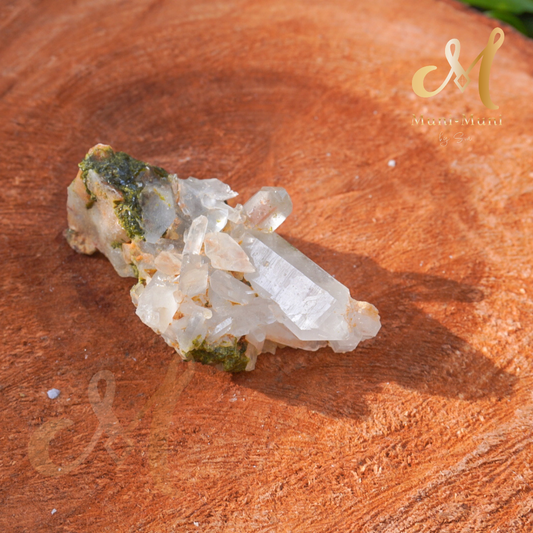 Raw Clear Quartz with Epidote