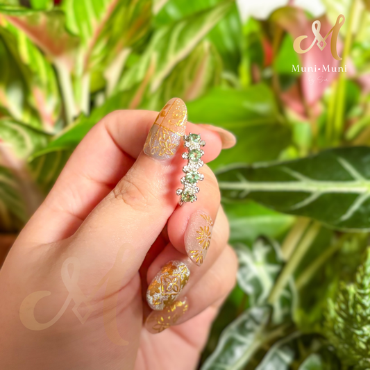 Peridot Half-Infinity in Silver-Plated Ring