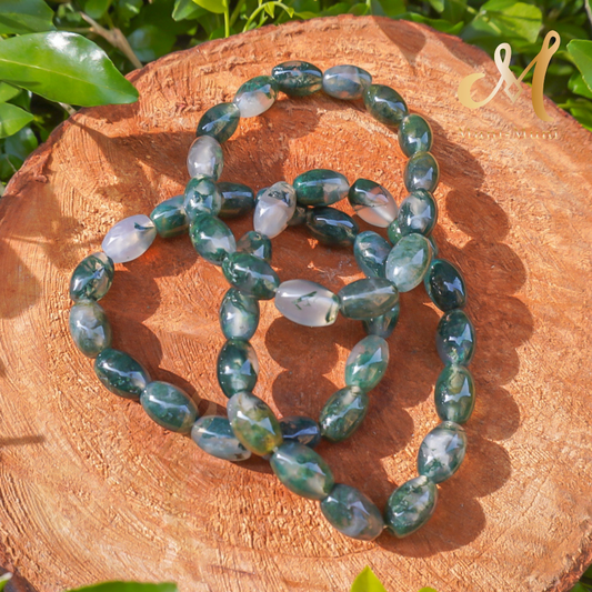Moss Agate Shiva Style Bracelet
