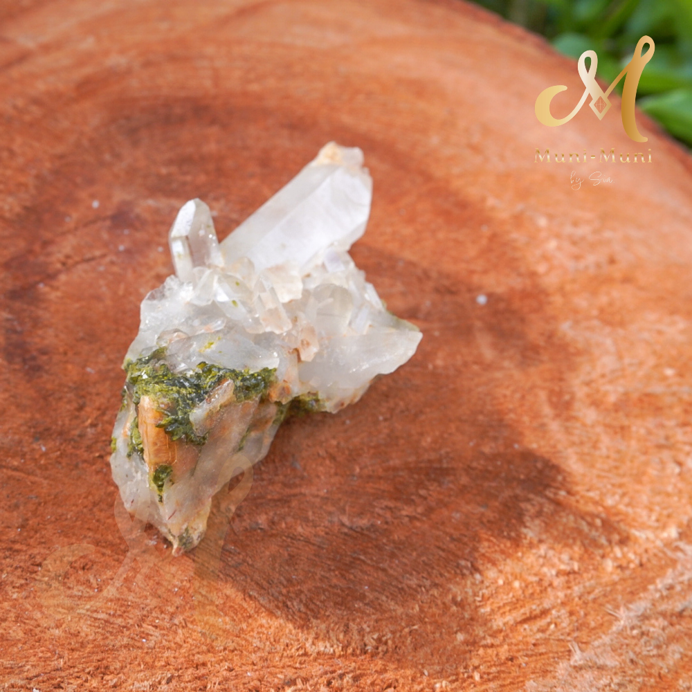 Raw Clear Quartz with Epidote