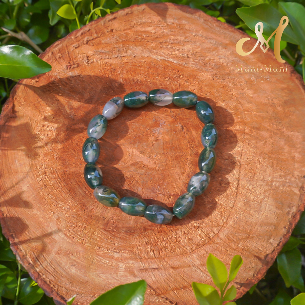 Moss Agate Shiva Style Bracelet