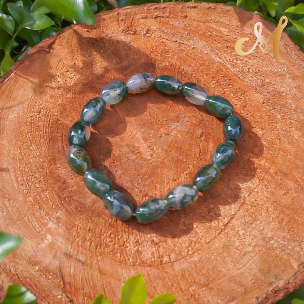 Moss Agate Shiva Style Bracelet