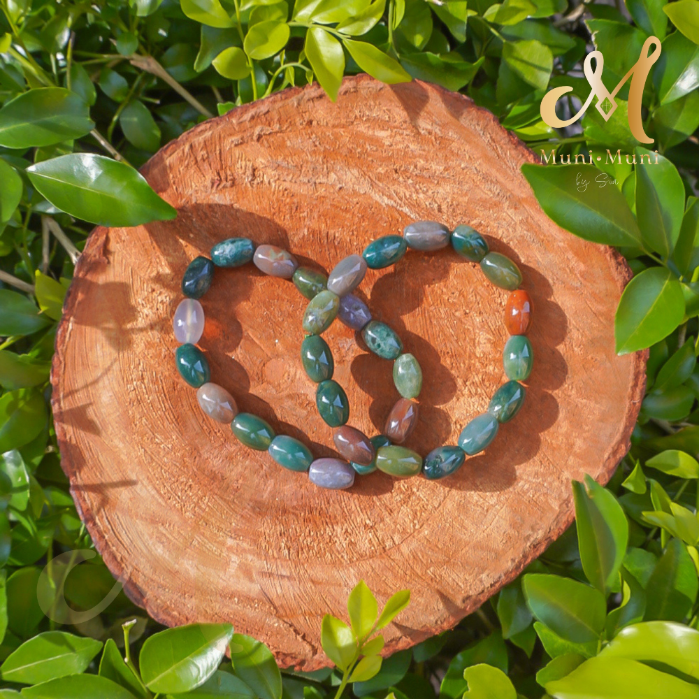 Indian Agate Shiva Style Bracelet