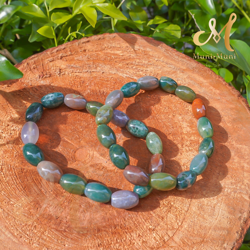 Indian Agate Shiva Style Bracelet