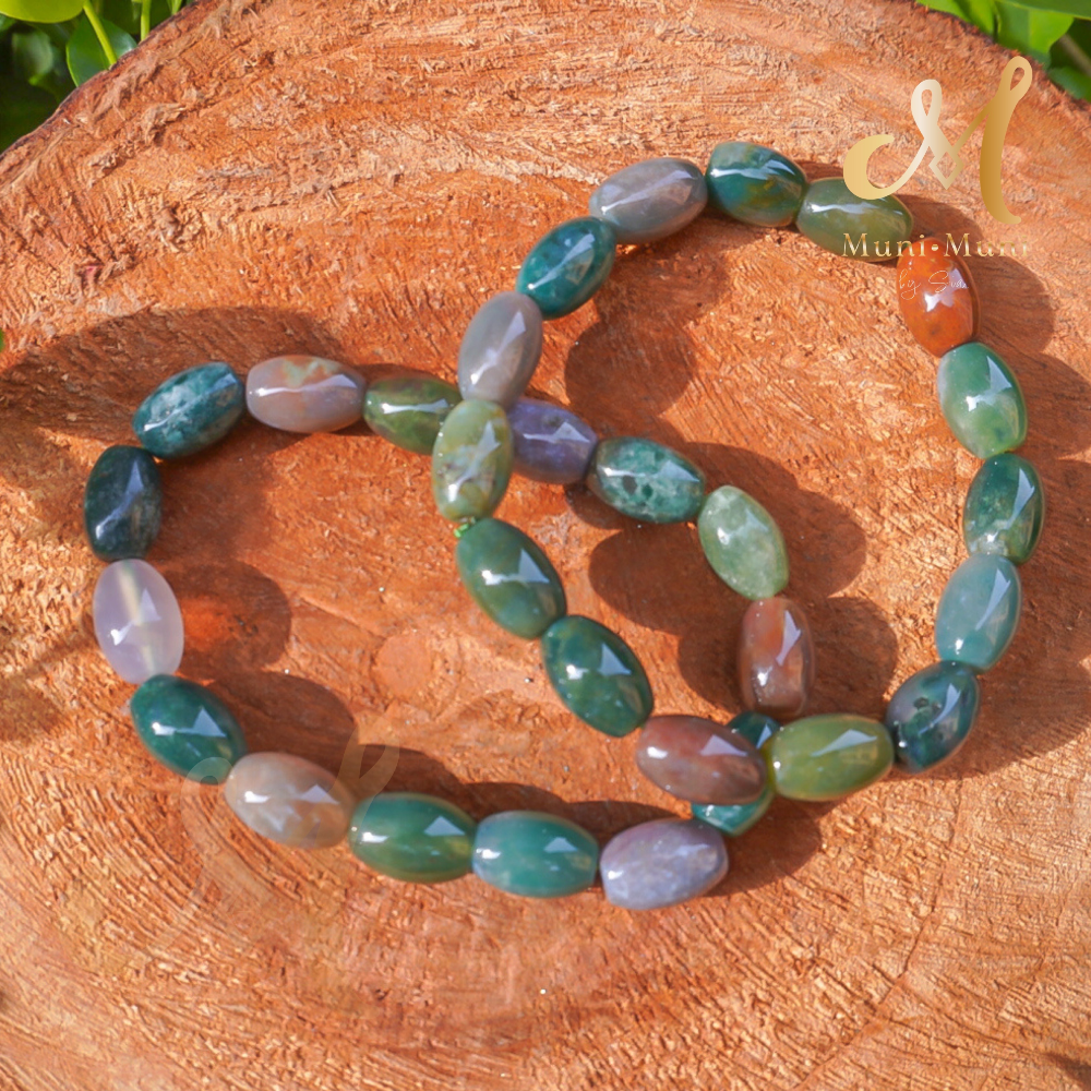 Indian Agate Shiva Style Bracelet