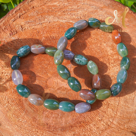 Indian Agate Shiva Style Bracelet