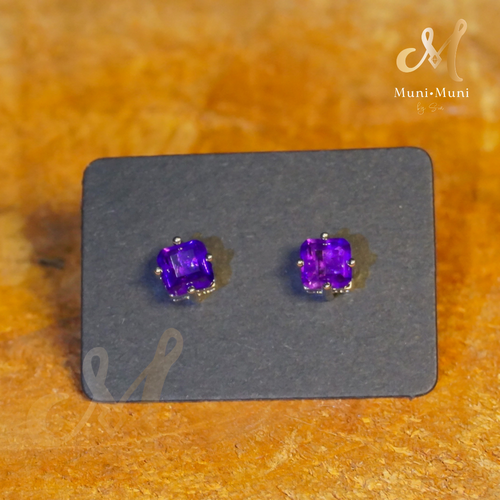 Amethyst Stud Earrings