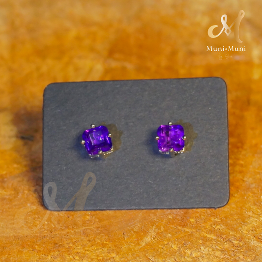 Amethyst Stud Earrings