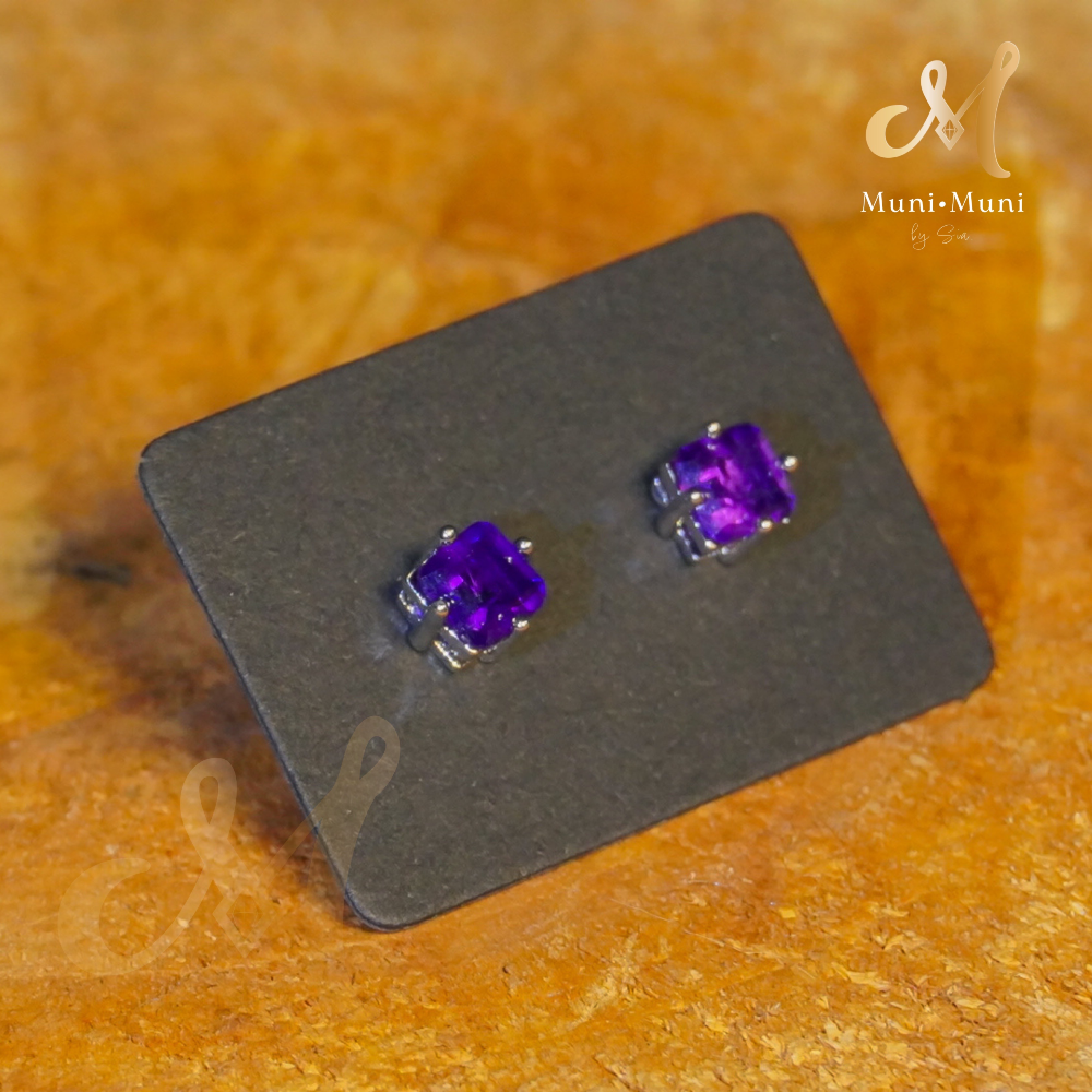 Amethyst Stud Earrings