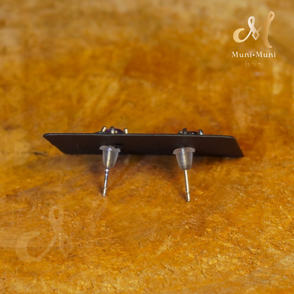 Amethyst ‘Keeper’ Style Stud Earrings