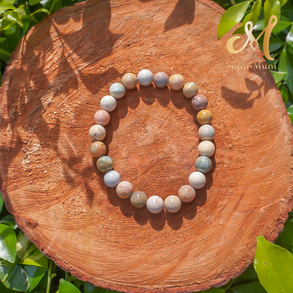 Rainbow Alashan Agate 6mm Bracelet