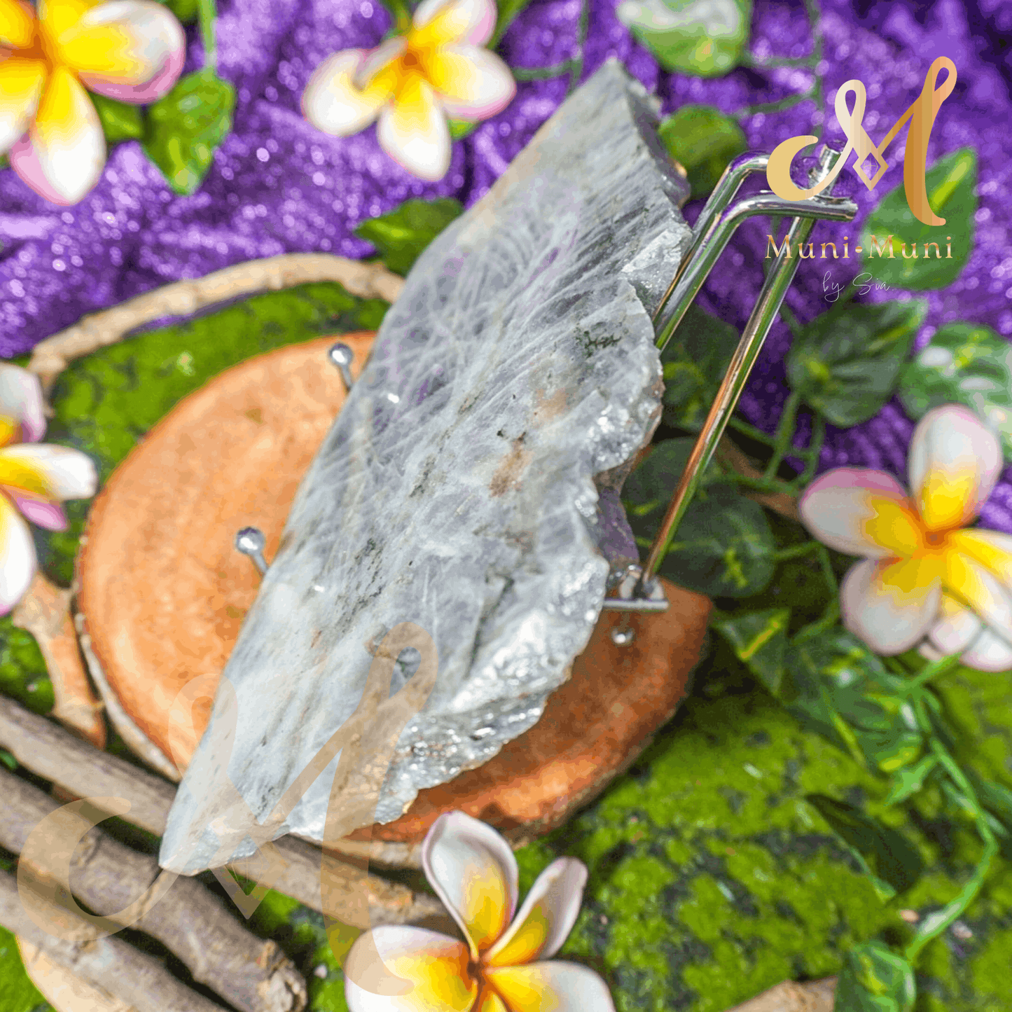 Labradorite Natural Crystal Slab - Large with Stand