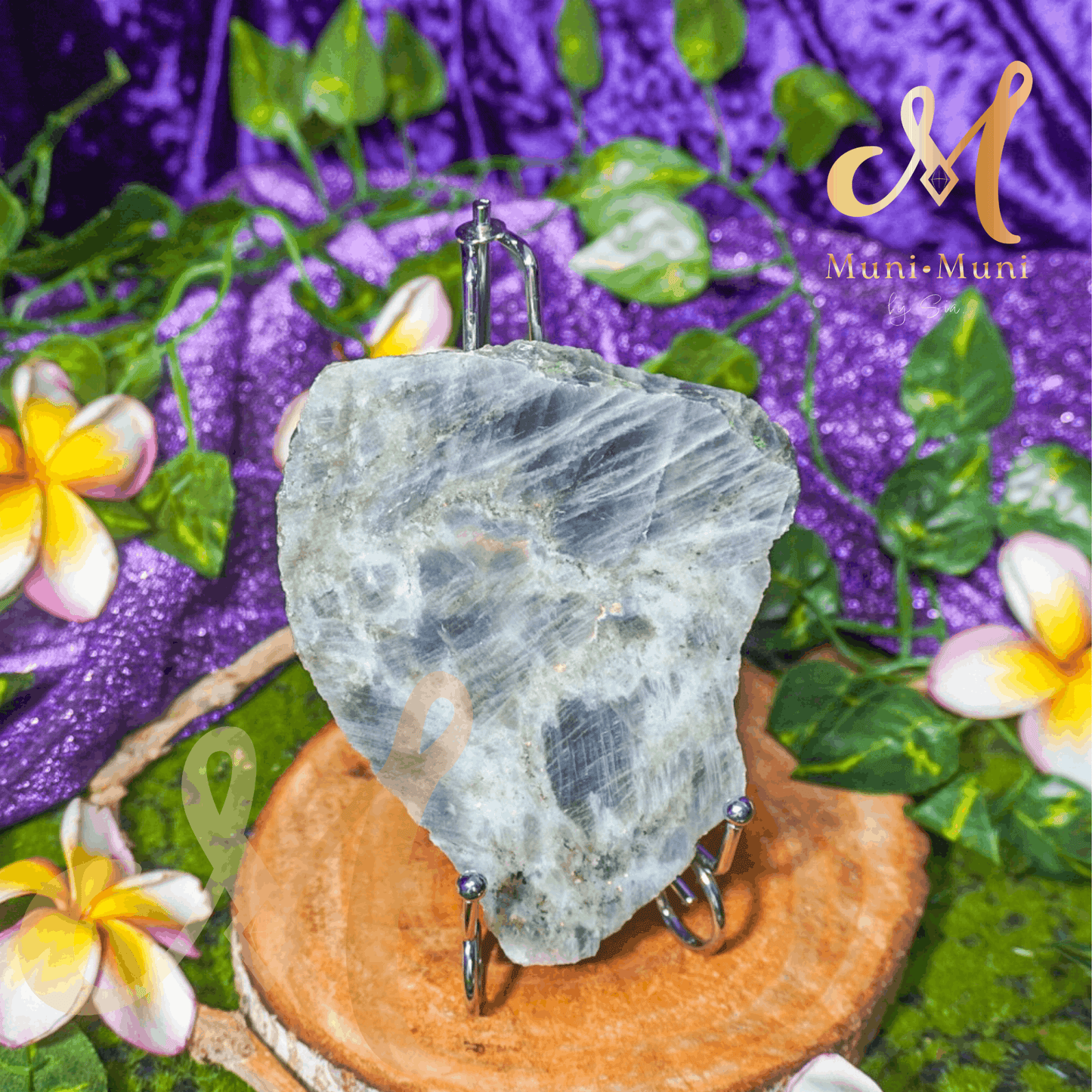 Labradorite Natural Crystal Slab - Medium with Stand