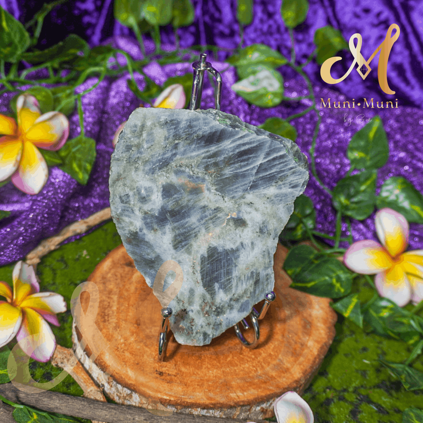 Labradorite Natural Crystal Slab - Medium with Stand