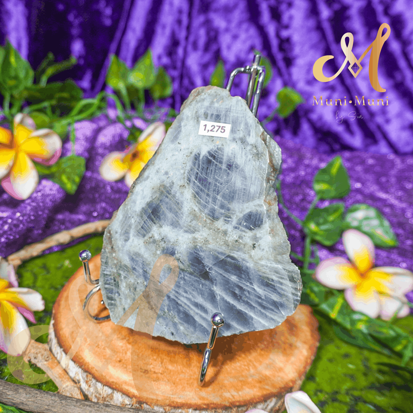 Labradorite Natural Crystal Slab - Medium with Stand