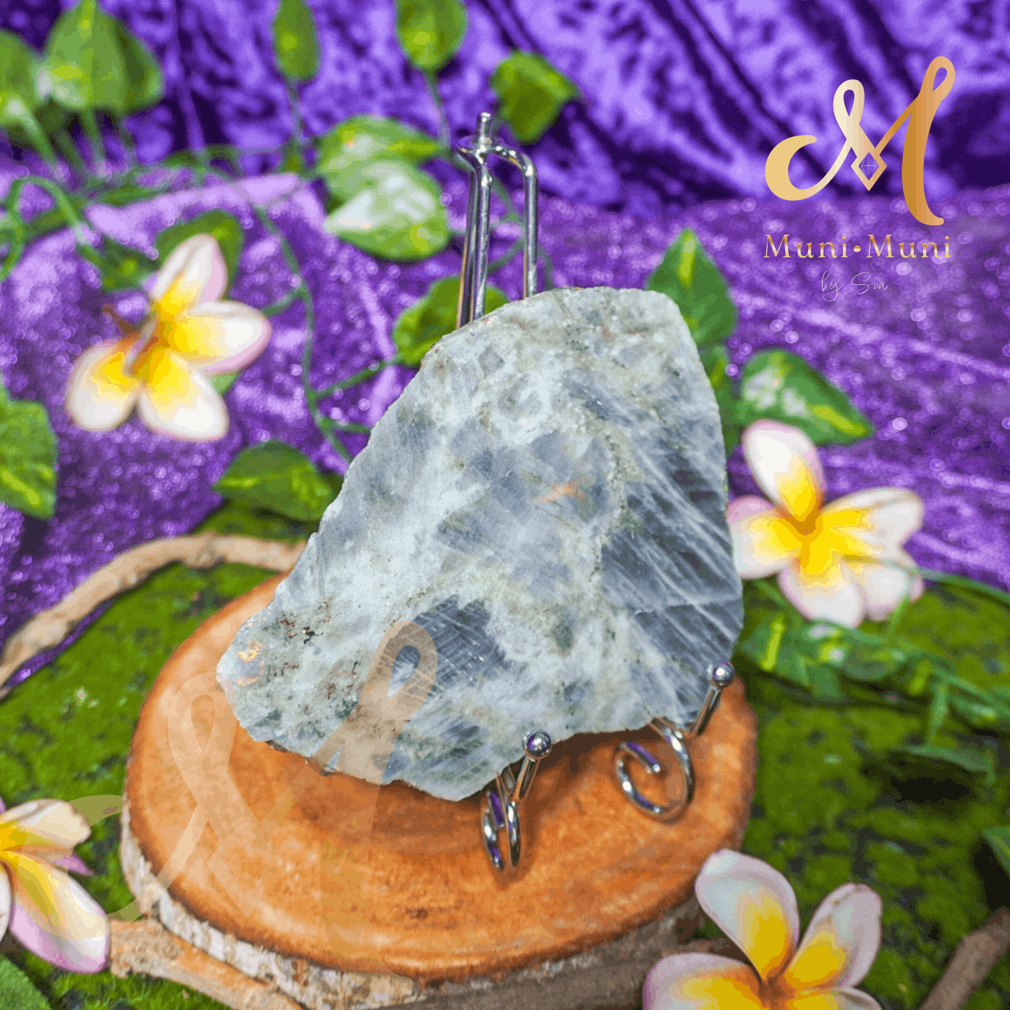 Labradorite Natural Crystal Slab - Medium with Stand