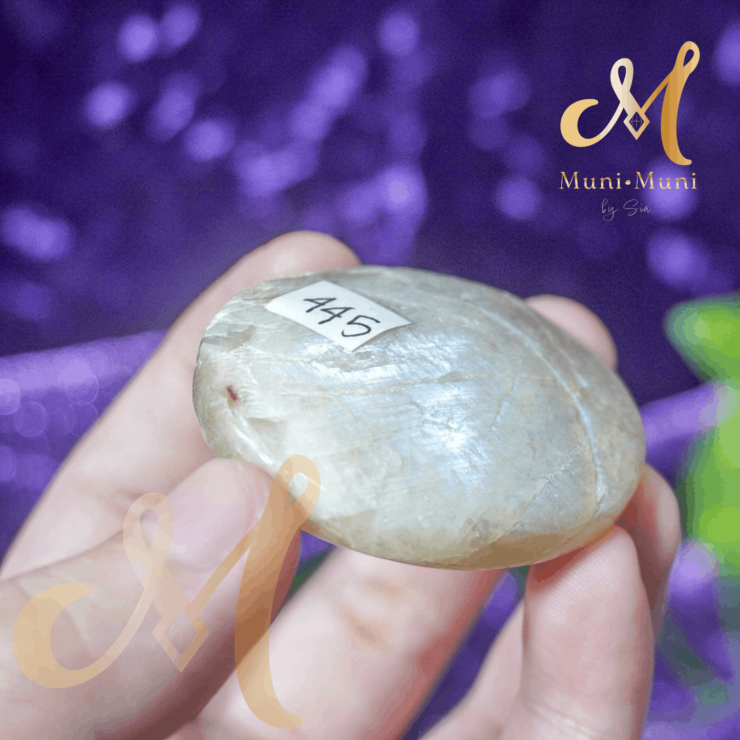Peach Moonstone Natural Crystal Palm Stone