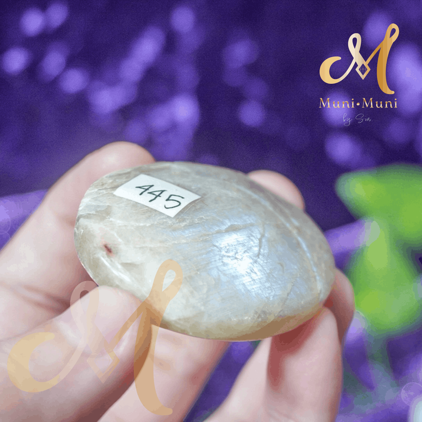 Peach Moonstone Natural Crystal Palm Stone