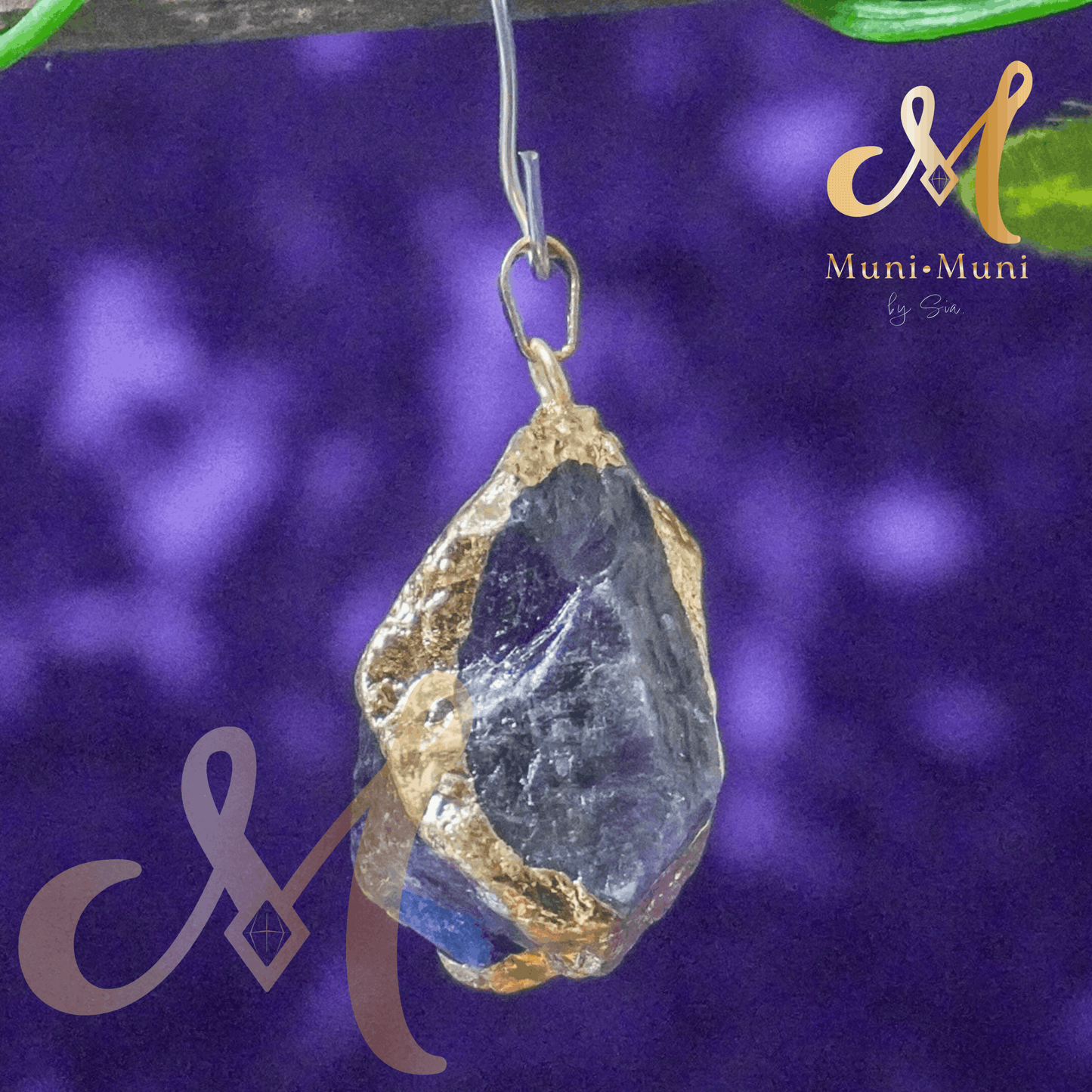 Raw Amethyst Natural Crystal Pendant in S925 Clasp