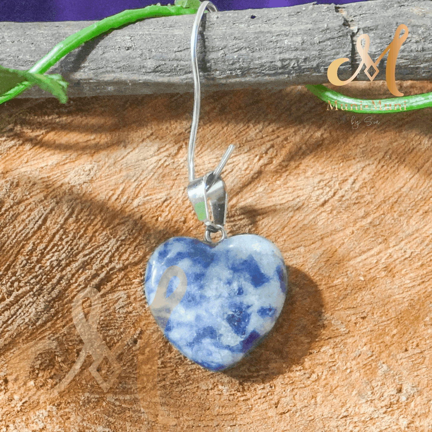 Sodalite Natural Crystal Pendant in S925 Clasp